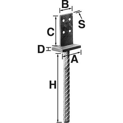 Simpson Sst, Baubeschläge + Holzverbinder, Stützenschuhe, Typ I (Stützenfuss, 1 Stk.)