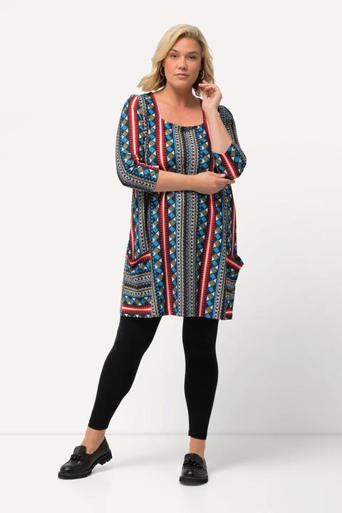 Produktbild Ulla Popken Longshirt, Taschen, A-Linie, Carree-Ausschnitt, 3/4-Arm (58)