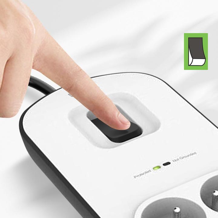 Actual product image Belkin BSV604ca2m White 6 AC outputs 2 m (6 x, CEE 7/5, 2 m)