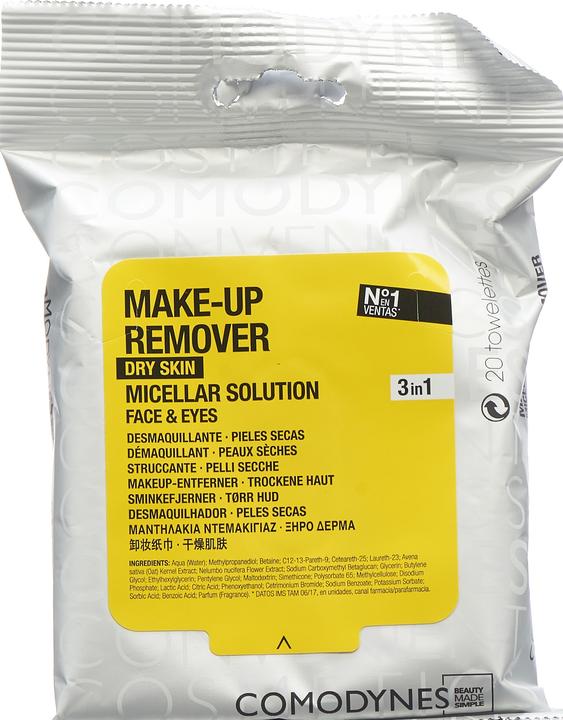 Actual product image Comodynes Cleansing wipes dry skin (Facial cleansing wipes, 418.10 ml)