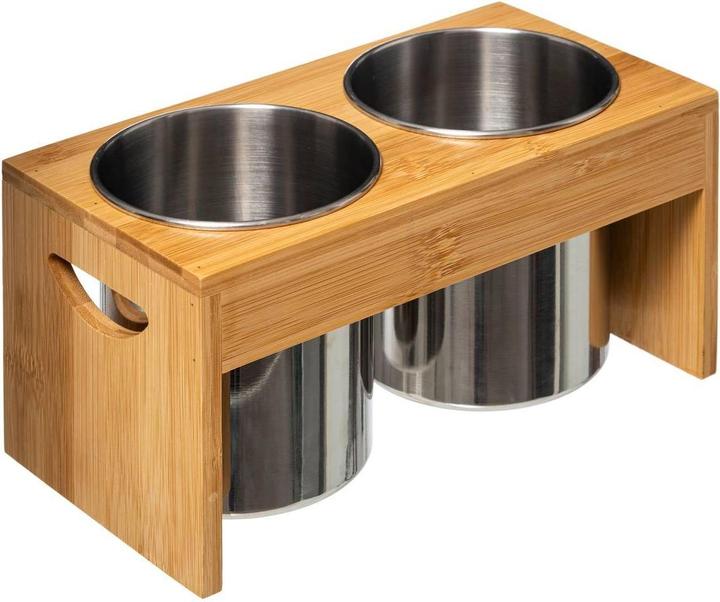 Actual product image 5Five 2 stainless steel containers with holder in bamboo