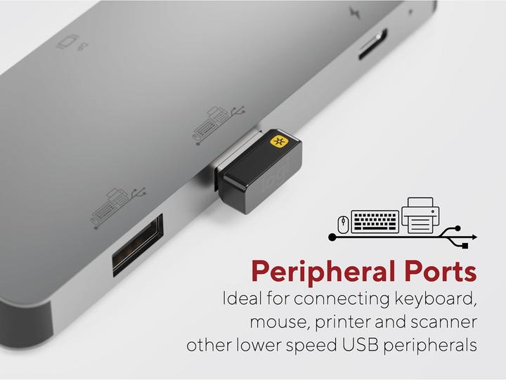 Actual product image LINQ Connects USB-C -> 1x HDMI, 1x DP, 1x miniDP, 1x VGA, 1x USB-C, 2x USB-A LQ48019 grey (USB-C, 7 ports)