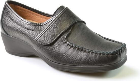 Image du produit Stile Di Vita Mocassin En Cuir Graine Avec Velcro, Talon Compense (38)