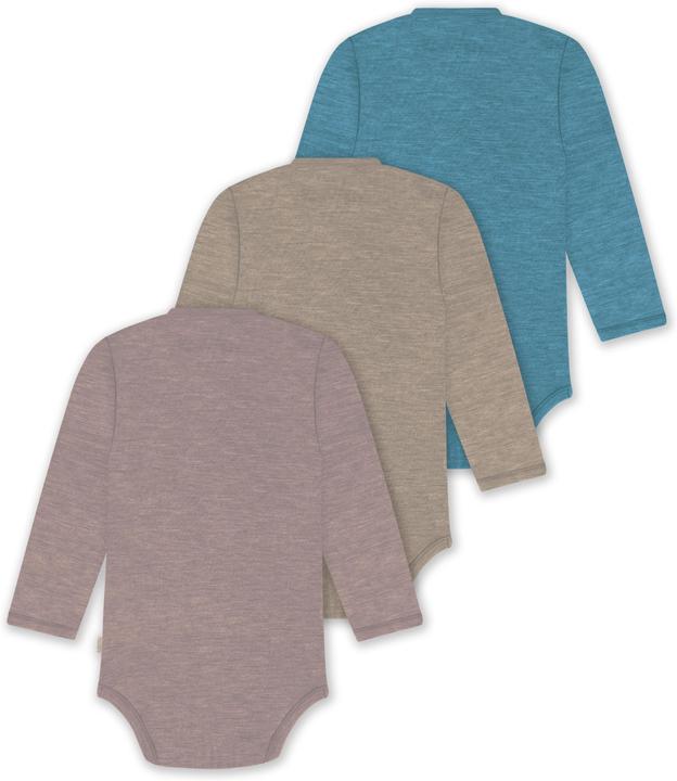 Produktbild Normani 3er Set Baby-Body Wickelbody Langarm Toddler-Bodysuit aus Merinowolle - 9357 (68)