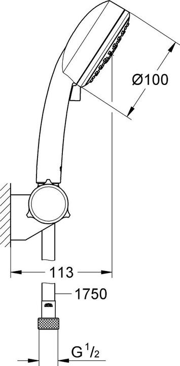 Produktbild Grohe Tempesta Cosmopolitan 100 Brauseset mit 3 Strahlarten, chrom (3 Strahlarten)