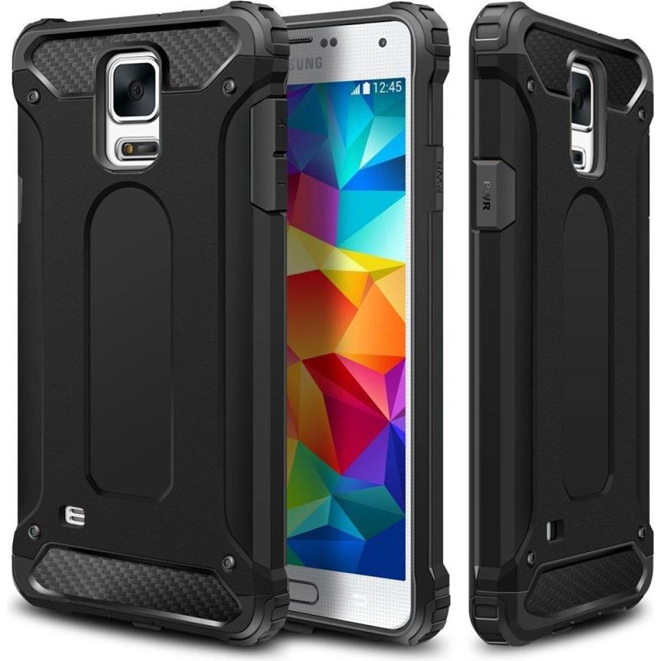 Techsuit - Hybrid Armor - Samsung Galaxy S5 G900 - Black (Samsung Galaxy S5), Cover smartphone, Nero