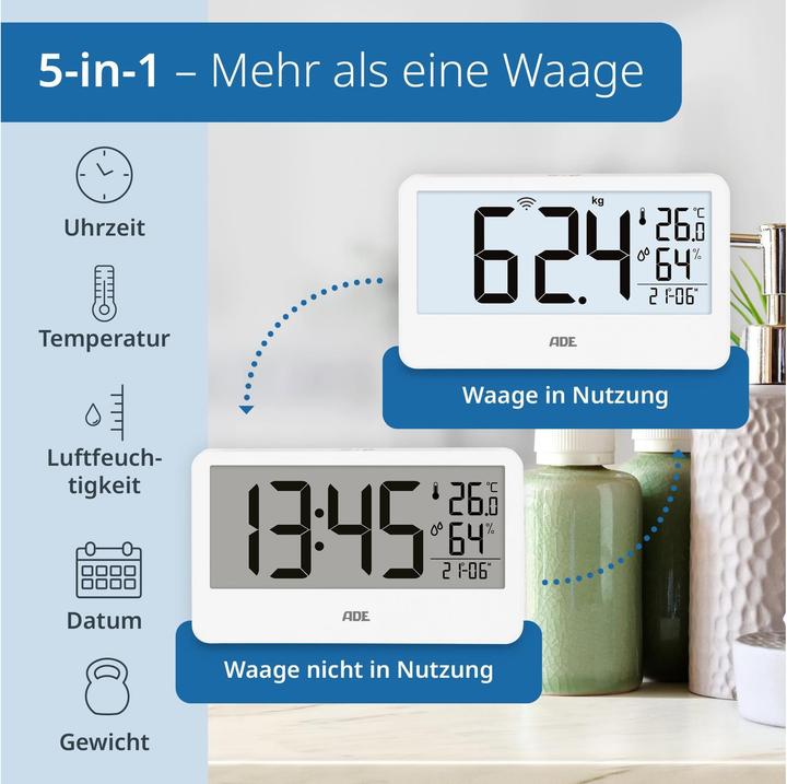 Produktbild ADE Personenwaage Ronja BE2500-1/-2 Weiss (180 kg)