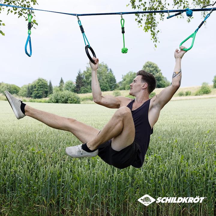 Actual product image Schildkröt 970714 - Junle Ring Set, gymnastic rings, jungle line obstacle, ninja rings