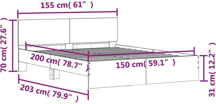Produktbild vidaXL Bettgestell (150 x 200 cm)