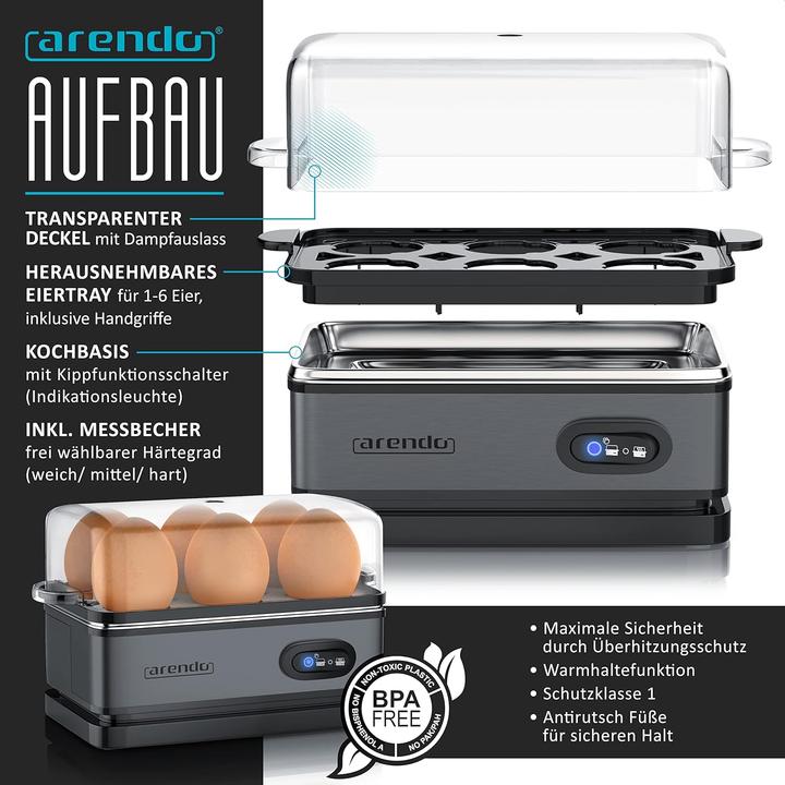 Actual product image Arendo Frühstück Set - Wasserkocher, Toaster, Eierkocher