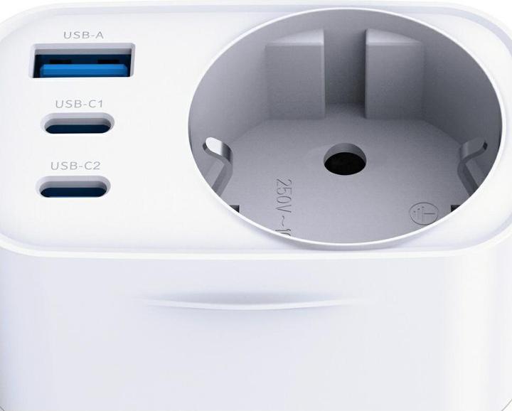 Productafbeelding 3MK Adapter sieciowy Hyper Comfort Charger 30W 1xUSB-A 2xUSB-C 1xSchuko PD QC3.0 biały (30 W)