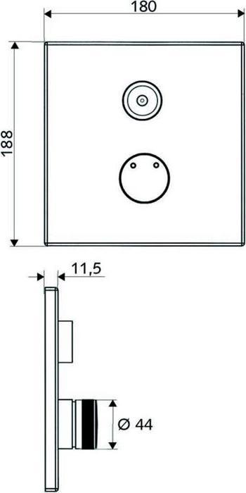 Productafbeelding Schell Wanddouche LINUS D-C-M CVD touch elektronica Voorpaneel chroom