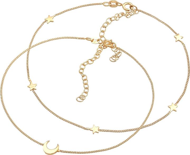 Produktbild Elli Fussschmuck Stern Halbmond Astro Duo Set 925 Silber (925 Sterling Silber, 22 cm)