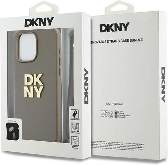 Actual product image DKNY DKHCP15XPBSWSE iPhone 15 Pro Max 6.7" beżowy/beige hardcase Wrist Strap Stock Logo (Apple iPhone 15 Pro Max)