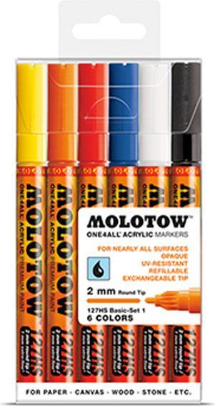 Actual product image Molotow AKRYLMARKER 2mm/SETà6 (Sorted, 2 mm, 6 x)