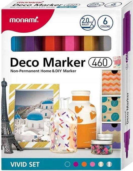 Monami Acrylmarker Deco Marker 6col Vivid