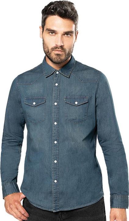 Produktbild Kariban Langarm Denim Hemd (L)