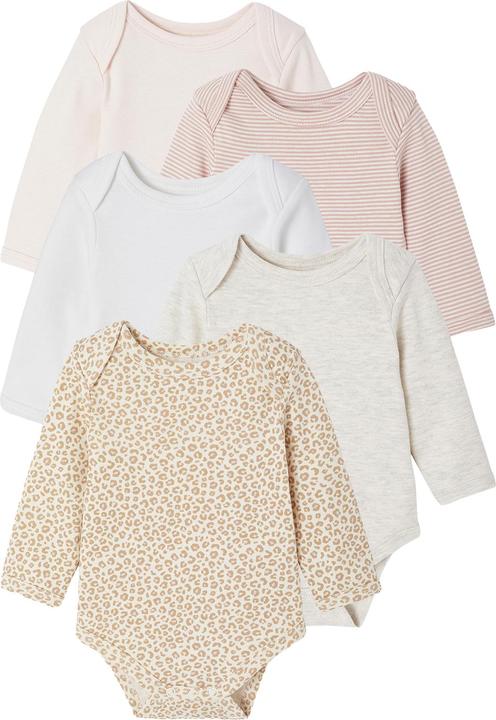Actual product image Vertbaudet Bio-Kollektion: 5er-Pack Baby Schlupfbodys mit Mustermix (74)