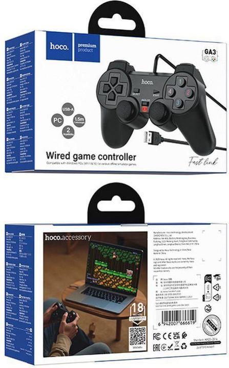 Immagine prodotto Hoco Other Computer Accessory Wire gamepad for PC Fast Link GA3 black (PC)