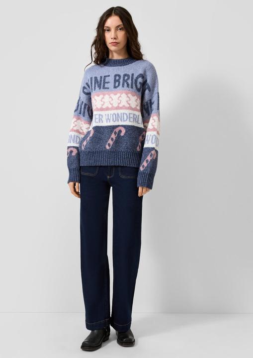 Produktbild s.Oliver Strickpullover Weihnachtspullover mit Wolle (L)
