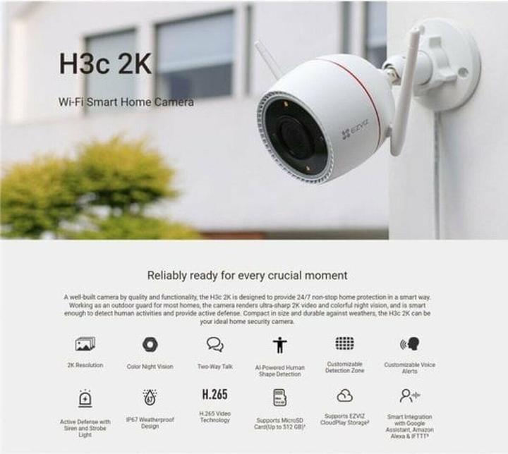 Actual product image EZVIZ H3C 3MP (2304 x 1296 Pixels)