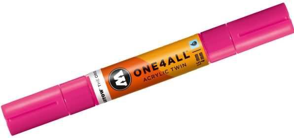Actual product image Molotow Marqueur pour Maquettes - One4All Twin - Acrylique Rose Fluo Phospho. - 1,5/4mm - -217 - 15 cm (neon pink fluorecent, 4 mm, 1 x)