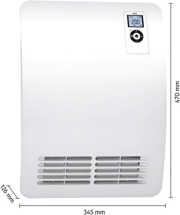 AEG Haustechnik Heizlüfter VH Comfort, 2kW für ca. 25 m², VDE geprüft, LC-Display, Timer, Silent Mode (2000 W)