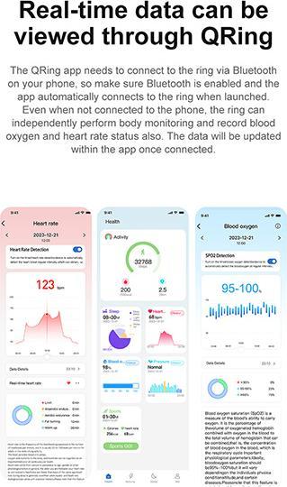 Image du produit Powerton SMART Ring Grösse 9 schwarz / Smart Ring / BT 5.0 / IP68 (9, Noir)