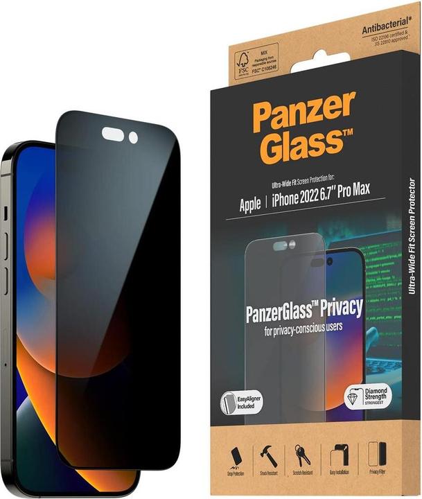 Produktbild PanzerGlass Ultra Wide Fit Privacy (1 Stk., Apple iPhone 14 Pro Max)