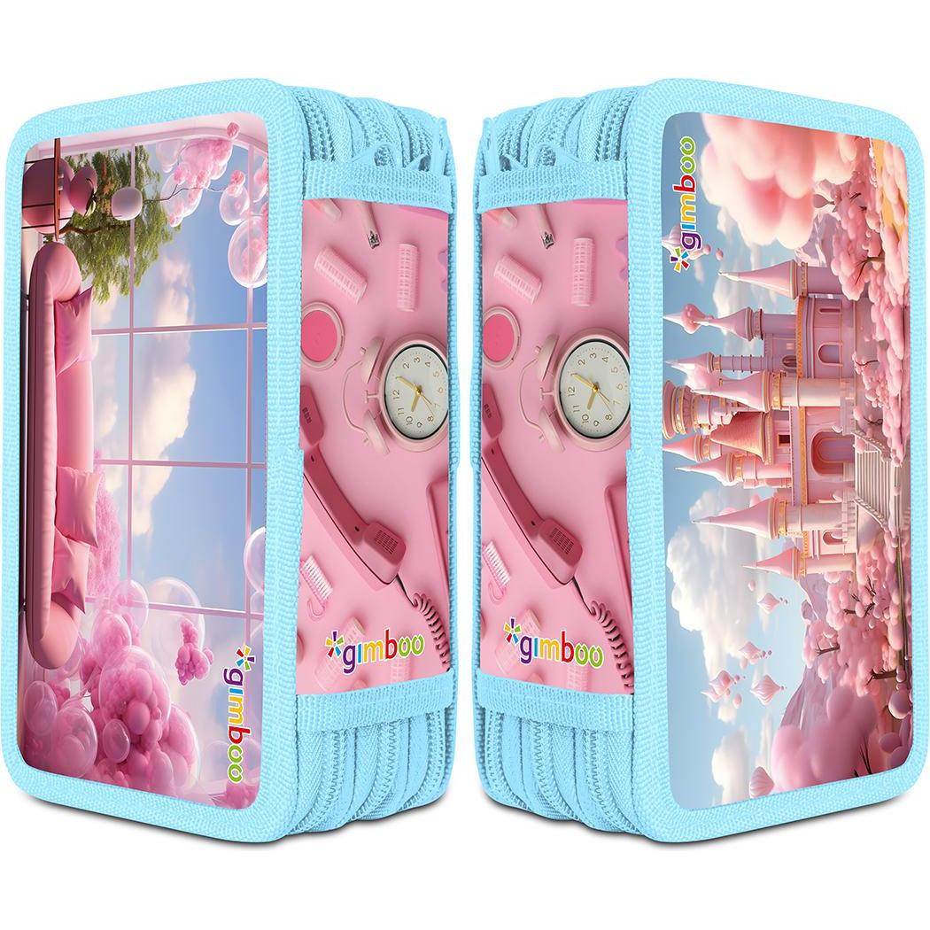 Keyroad, Etui, Schulmppchen GIMBOO, mit Ausstattung, 3 Fcher, Sweet, rosa
