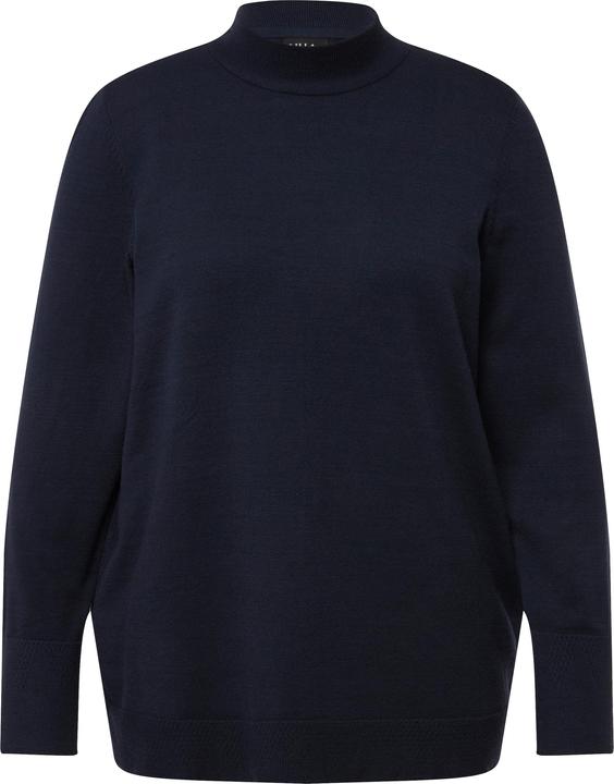 Immagine prodotto Ulla Popken Damen grosse Grössen Pullover, Stehkragen, Langarm, Rippbündchen marine 42+ 822010130-42+ (42, 44)