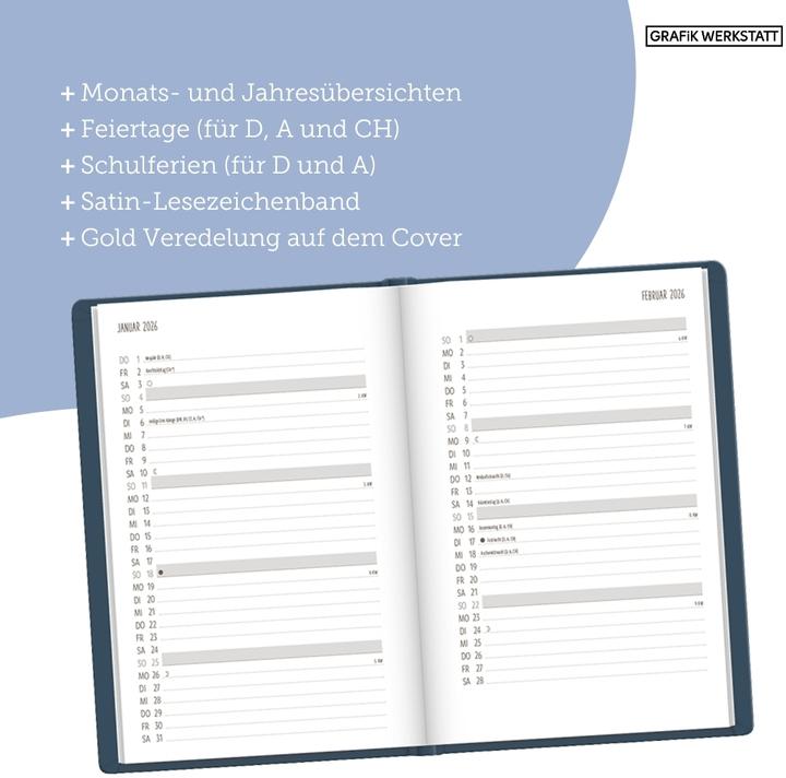 Image du produit Terminplaner NatureArt 2026 Blumen (1 semaine / 2 pages)