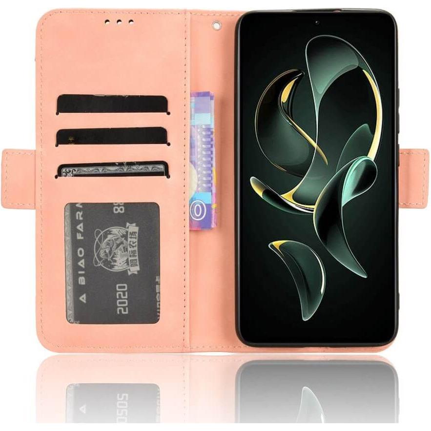 Thumbnail - Cover-Discount Xiaomi 13T / 13T Pro - Etui mit vielen Kartenfächer rosa (Xiaomi 13T), Smartphone Hülle, Rosa
