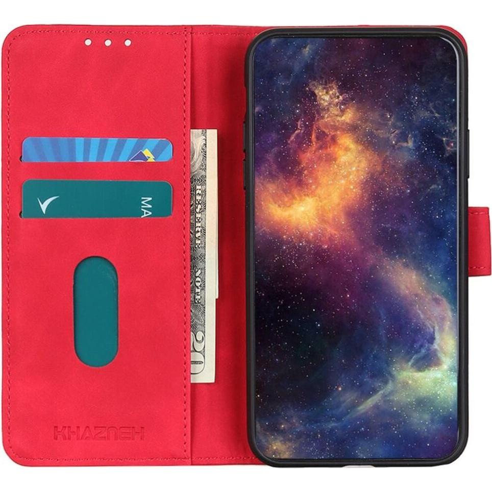 Thumbnail - Cover-Discount OPPO A57s - Leder Etui Hülle rot (Oppo A57s), Smartphone Hülle, Rot
