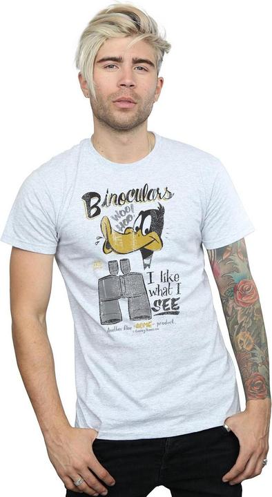 Immagine prodotto Looney Tunes Daffy Duck Binoculars Maglietta Uomo (L)