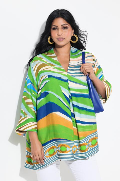 Immagine prodotto Ulla Popken Tunica dal taglio svasato con scollo montante a V e maniche a 3/4 (42, 44)