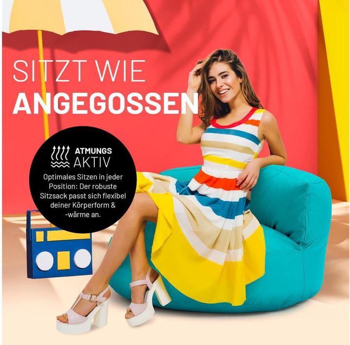 Produktbild Lumaland Sitzsack-Sofa, 320 l Polyester (PES), Blau/Grün