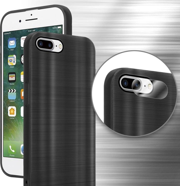 Actual product image Cadorabo Case for Apple iPhone 7 PLUS / 7S PLUS / 8 PLUS in TPU Brushed Camera Protection LM160 Style (Apple iPhone 7 Plus, Apple iPhone 7s Plus)