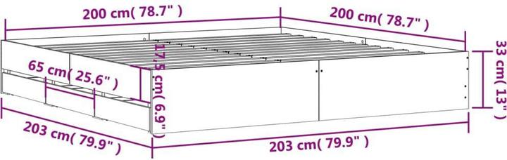 Image du produit vidaXL Bettgestell (200 x 200 cm)