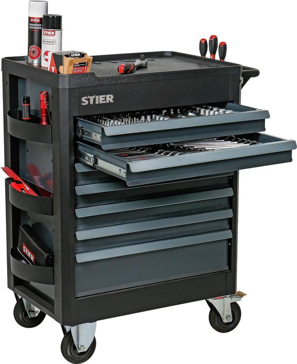 Image du produit Stier Chariot d'atelier Premium vide avec couvercle en plastique