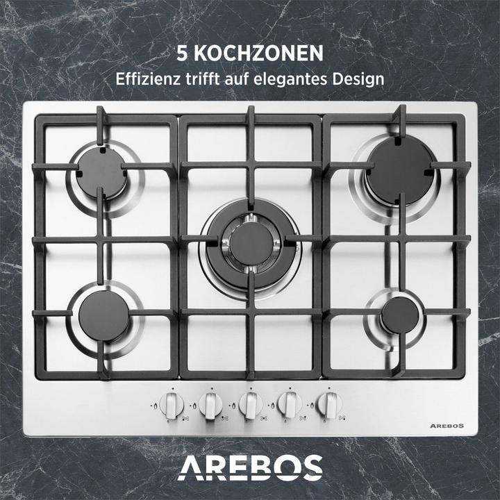 Actual product image Arebos Stainless steel gas hob