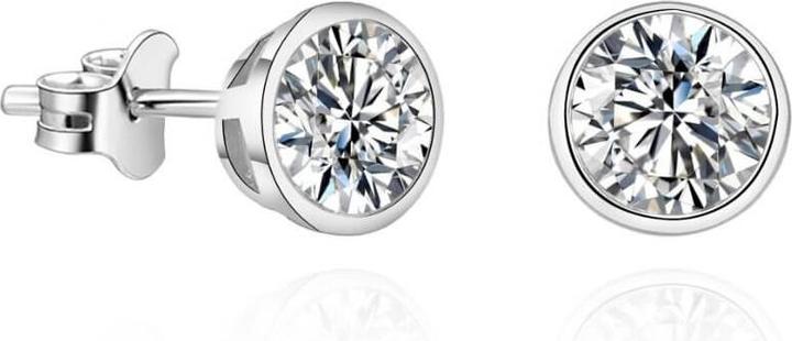 Actual product image Beneto Charming earrings with glittering zircon AGUP - Diameter: 0.5 cm (L)