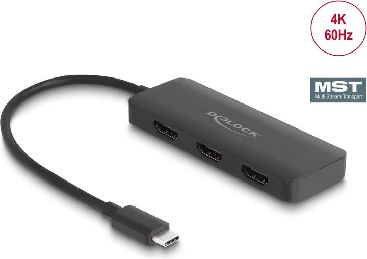 Delock Splitter USB Type-C (DP Alt Mode) vers 3 x HDMI MST 4K