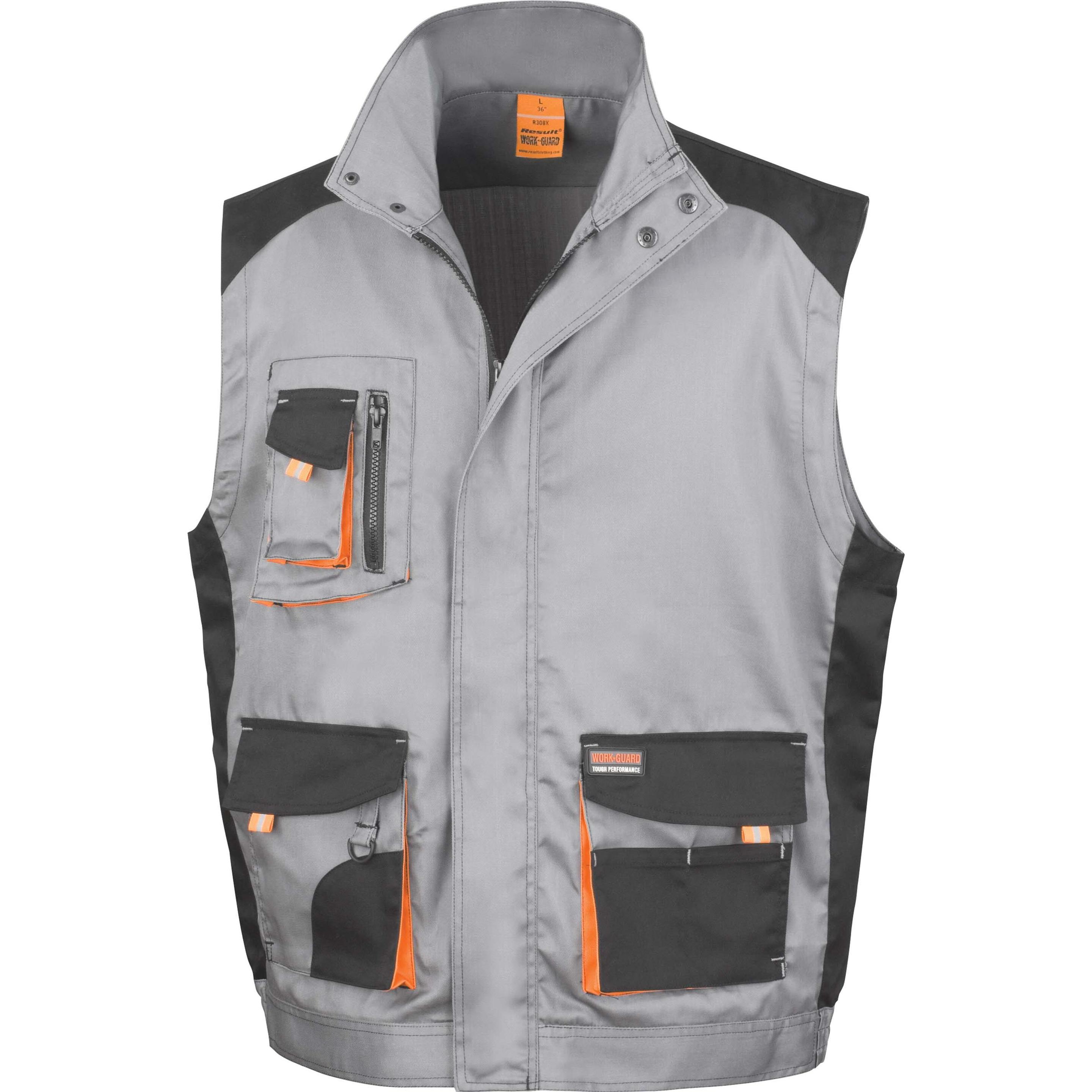 Thumbnail - Regatta, Herren, Weste, Multipoches Lite, Grau, Schwarz, Orange, (L)