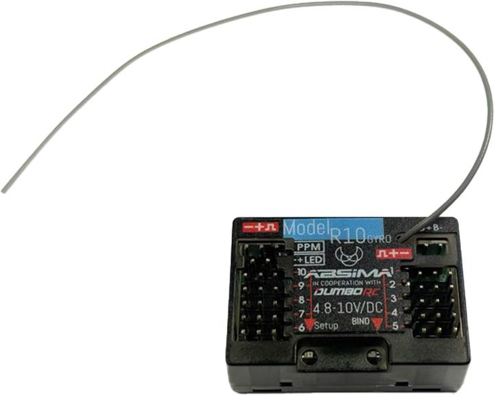 Absima 10-Channel Receiver w. Gyro R10GYRO 2.4GHz