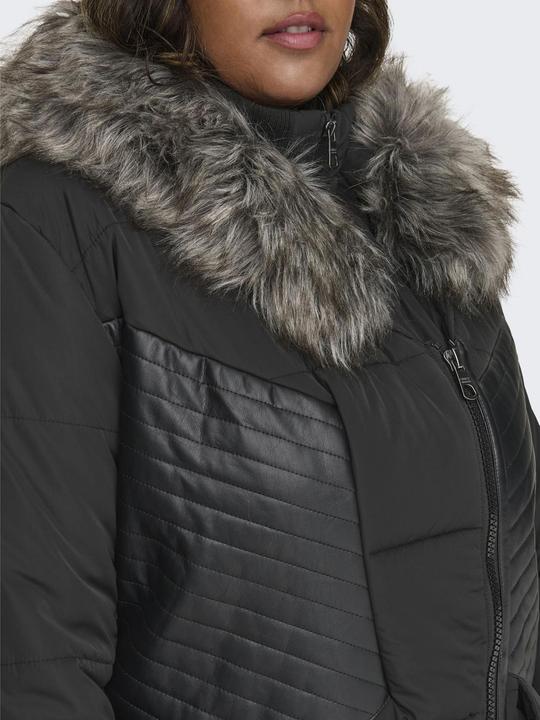 Immagine prodotto Only Cappotto curvy con cappuccio in pelliccia (S)
