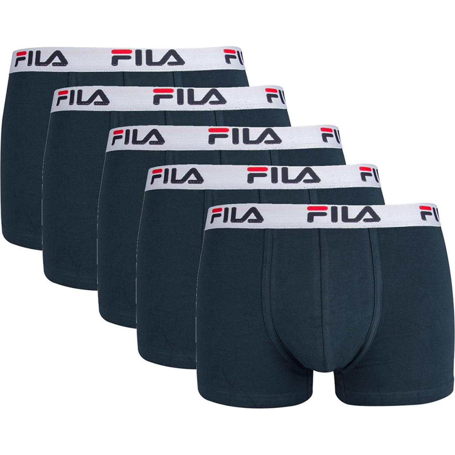 FILA, Herren, Unterhosen, Boxershorts Casual Stretch - 10016, Blau, (L, 5er Pack)