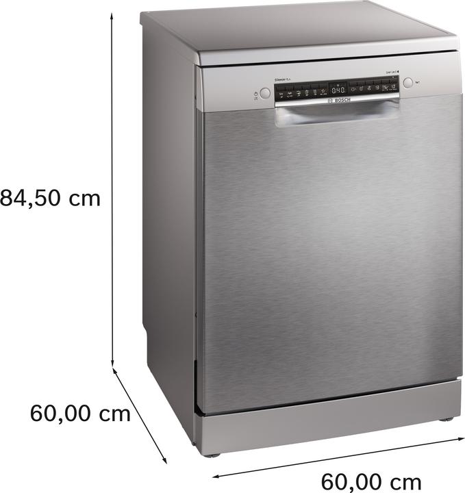 Produktbild Bosch Hausgeräte Serie 4, Freistehender Geschirrspüler, 60 cm, Silver Inox, SMS4EMI24E