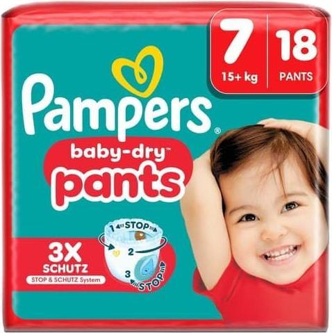 Pampers Baby Dry Pants Gr.7 Extra Large 15+kg Single Pack Windeln (Taille 7, 18 pcs)