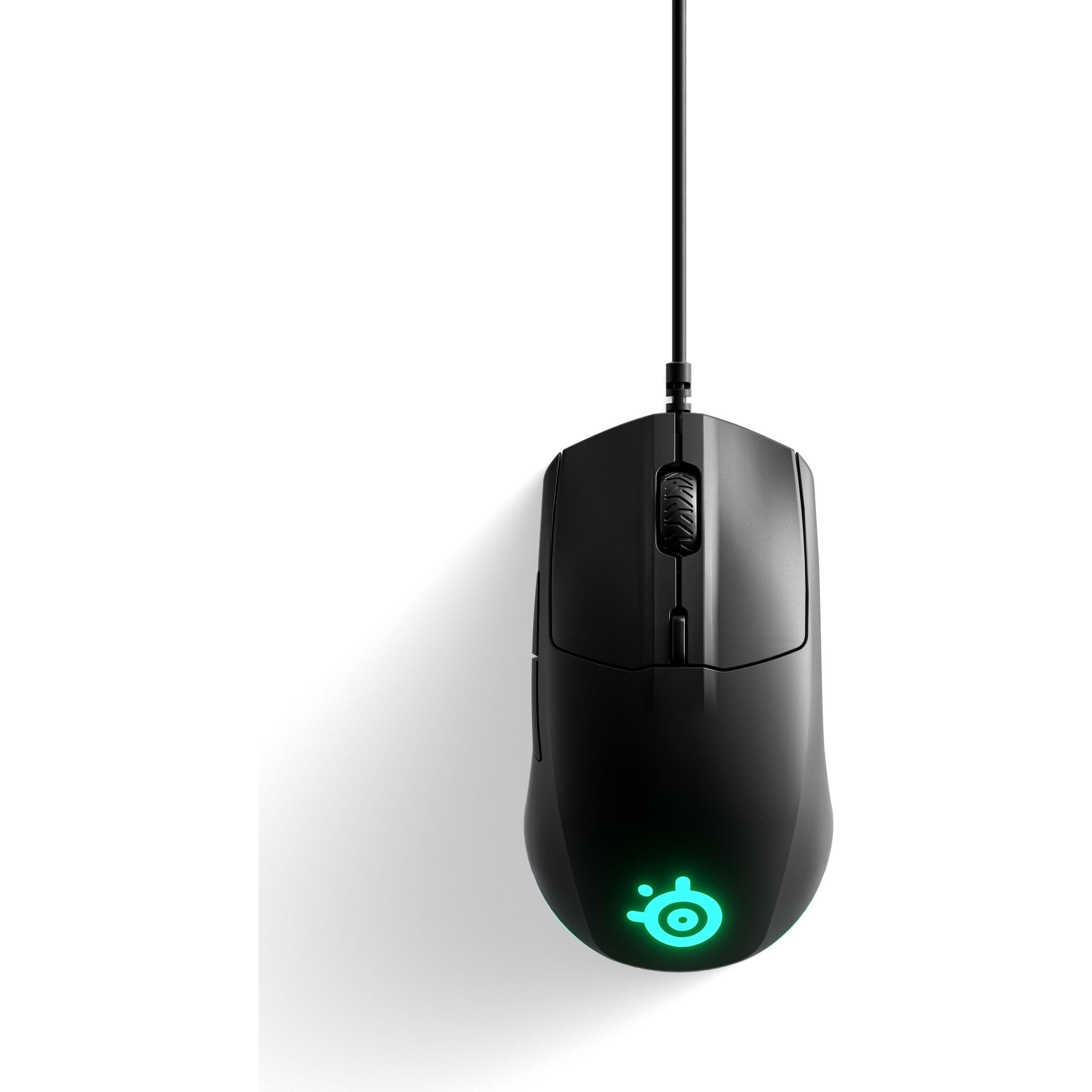 SteelSeries Rival 3 (Kabelgebunden), Maus, Schwarz